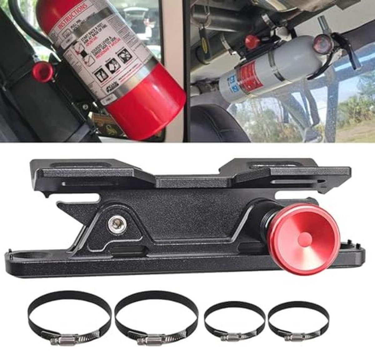 Universele Roll Bar Brandblusser Mount met Snelle Ontgrendeling voor Jeep en ATVs