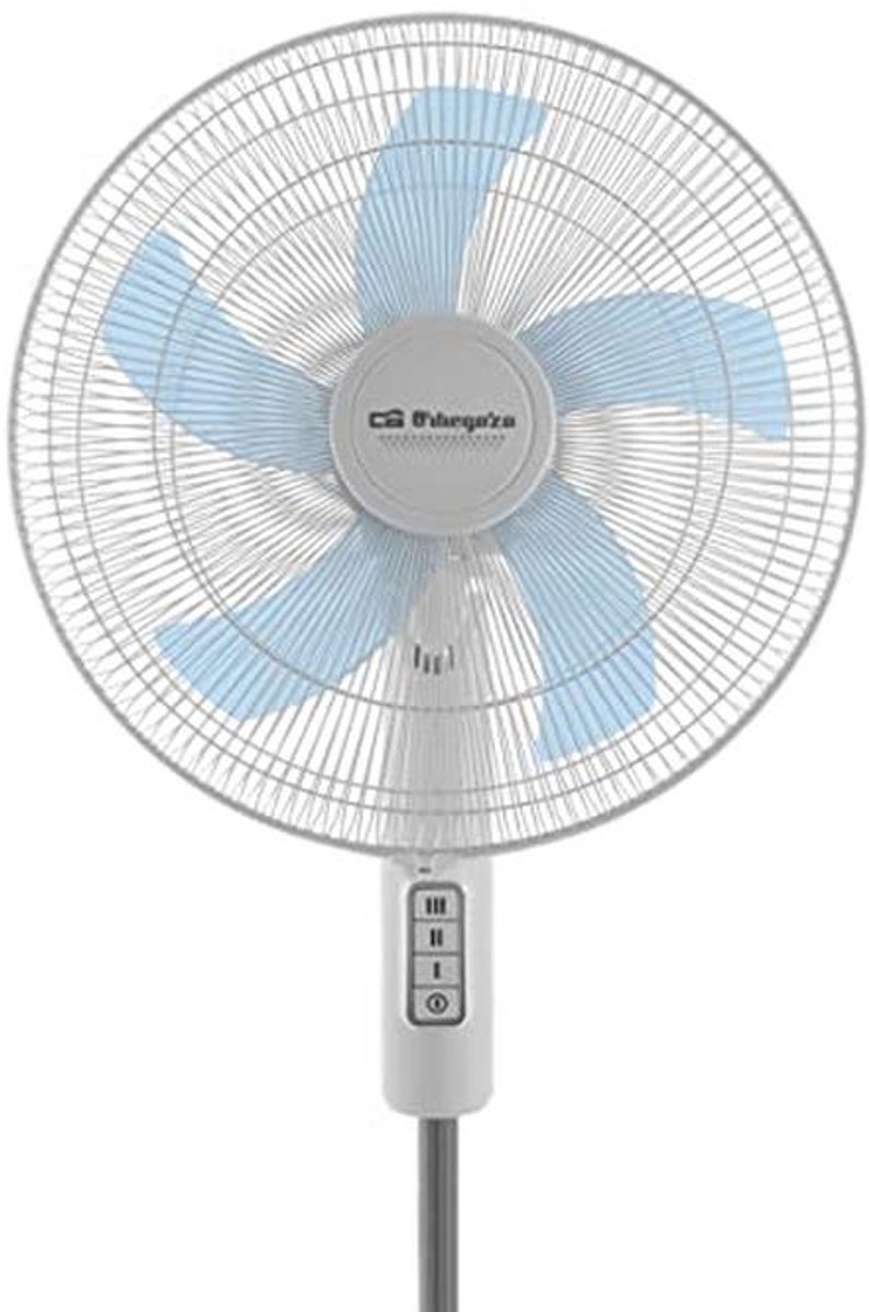 Stijlvolle Staande Ventilator met 3 Snelheden, Draaibare Kop en Hoogteverstelling - 45 W, Wit – foto 4