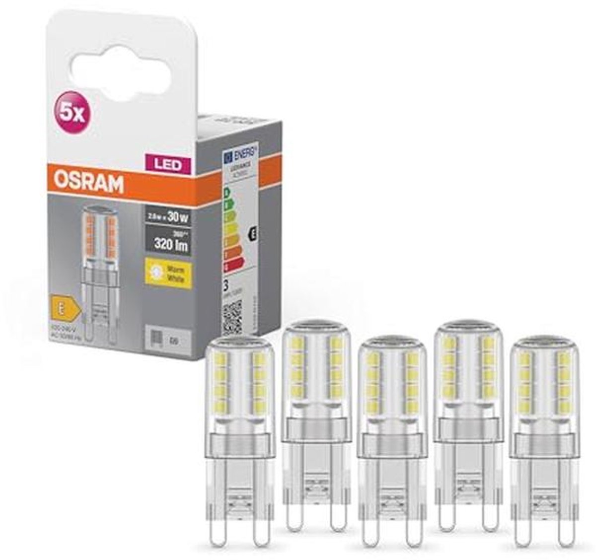 Heldere G9 LED Lamp Warm Wit 320 Lumen - 5-Pack