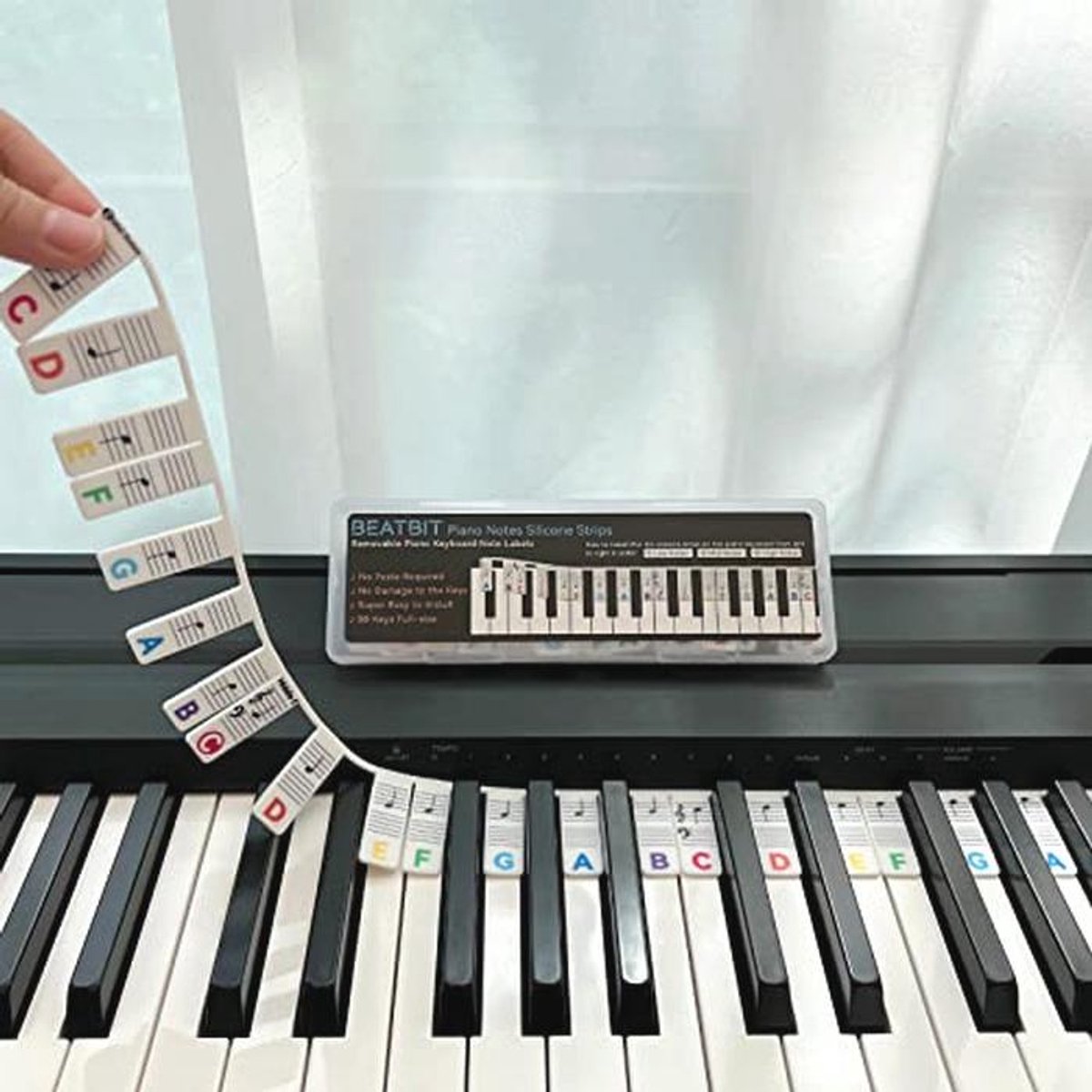 Piano Notities Gids voor Beginners met Verwijderbare Toetsenbord Notitielabels for 88-Key Volledige Grootte