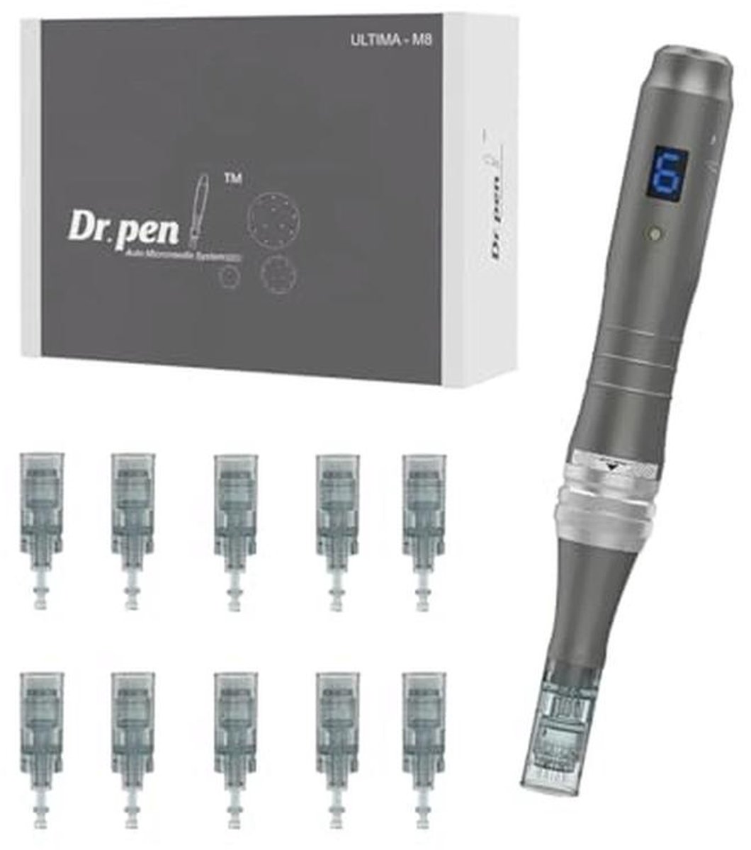 Microneedling Pen - Elektrische en Draadloze Microneedling Pen met 10 Cartridges