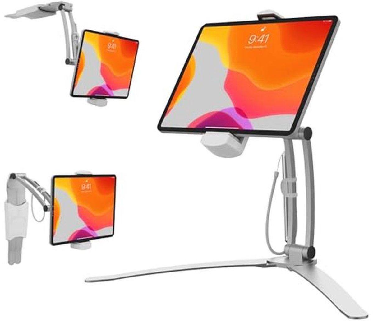 2-in-1 Keukenhouder voor Tablets van 7-12 Inch – Verstelbare Aluminium Stand