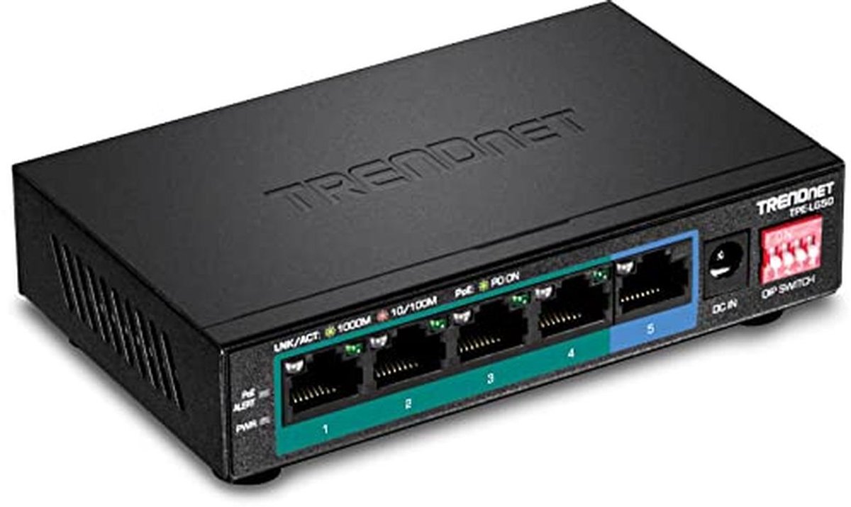 PoE+ Switch met 4 Gigabit Poorten en Lange Afstands Ondersteuning