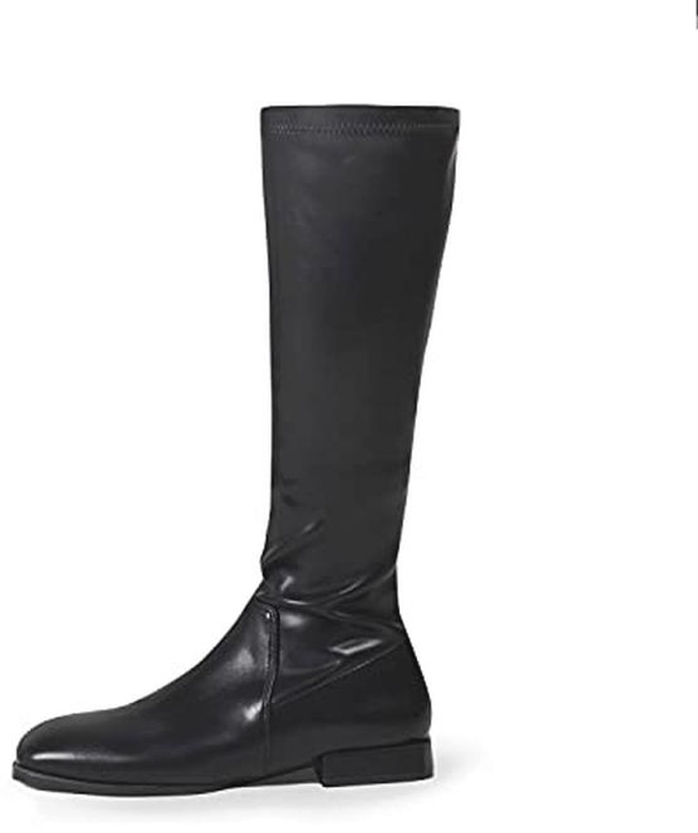Dames Knielaarzen met Ritssluiting - Elegante Platte vierkante Tenen