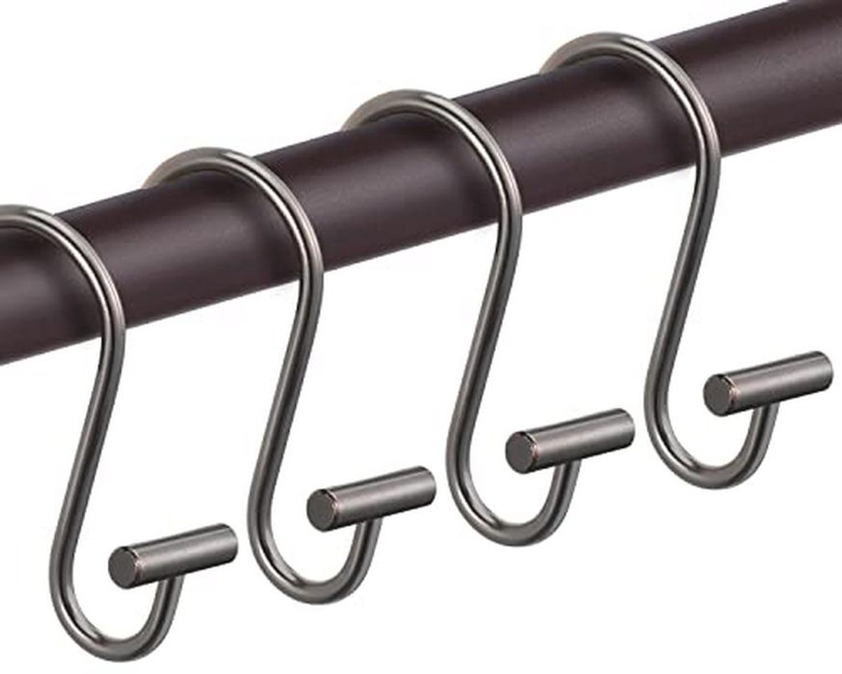 Brons Shower Curtain Hooks - Roestvrije Muurhaakjes voor Badkamer - Set van 12 Decoratieve Haakjes