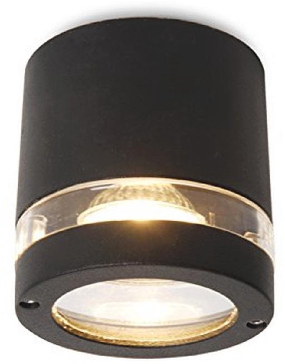 Moderne Buitenlamp met LED, IP44, Ø 10 cm, Wand- en Plafondlamp in Antraciet