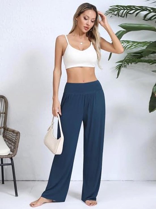Dames Yoga Broek - Hoge Taille, Wijde Pijpen, Casual Sportbroek met Zakken — afbeelding 3