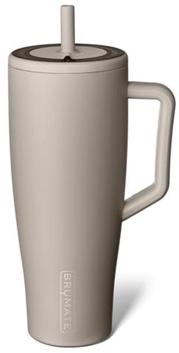 Geïsoleerde 40 oz beker met handvat en rietje - 100% lekvrij en roestvrij staal