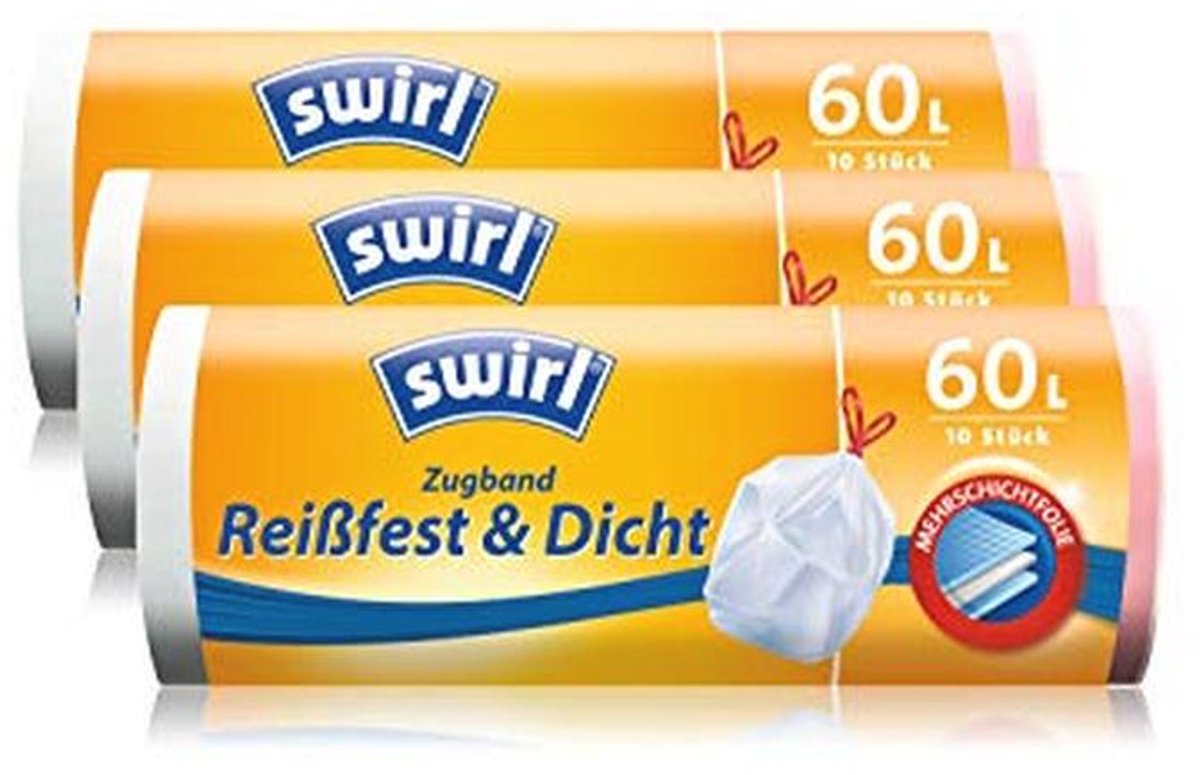 Afvalzak met trekband 60 liter - 30 stevige vuilniszakken