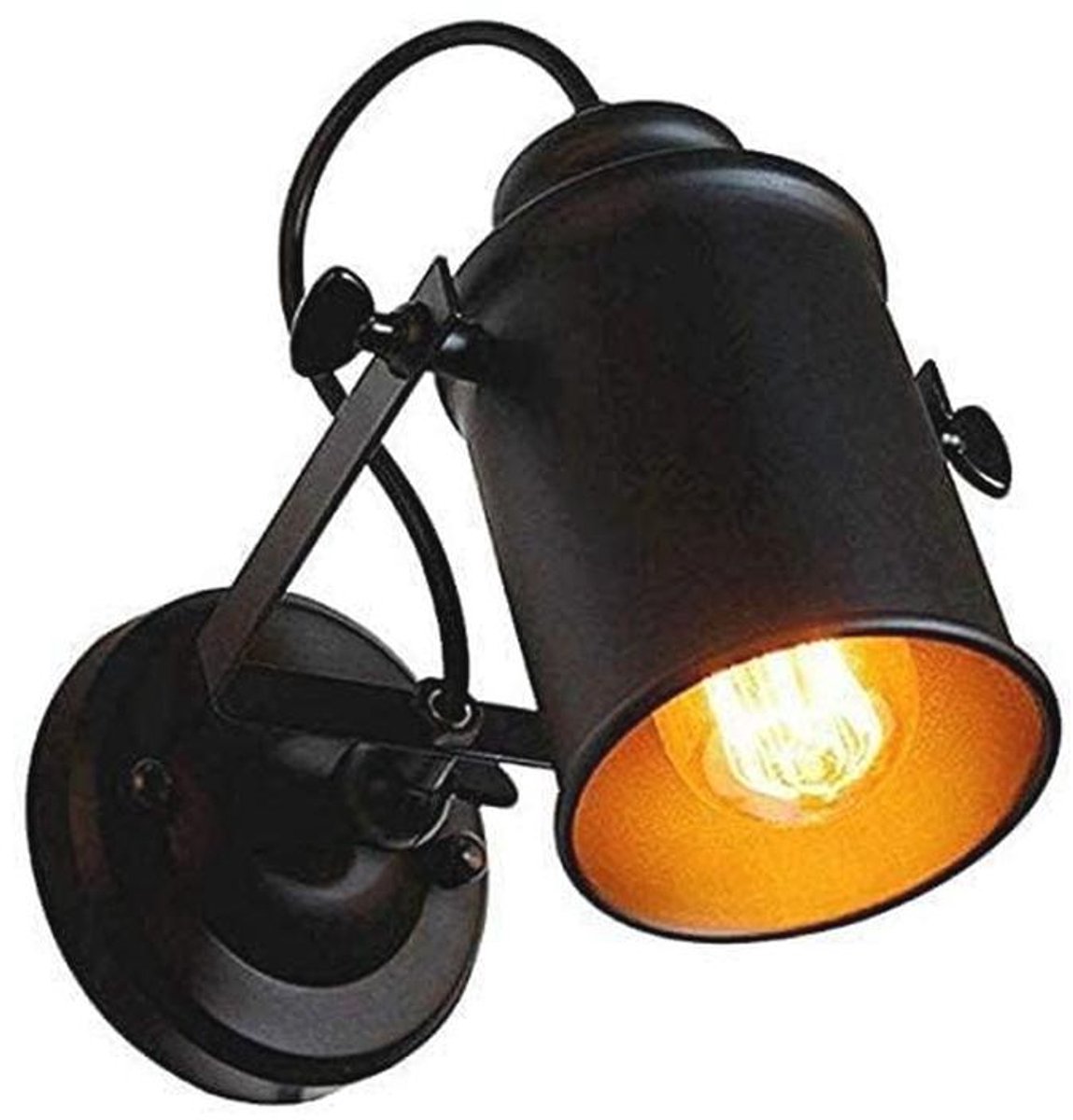 Comely Wandlamp voor binnen, industrieel, zwarte vintage wandspot, E27-fitting, verstelbare wandlamp E27 voor hal, slaapkamer, woonkamer, bar, café
