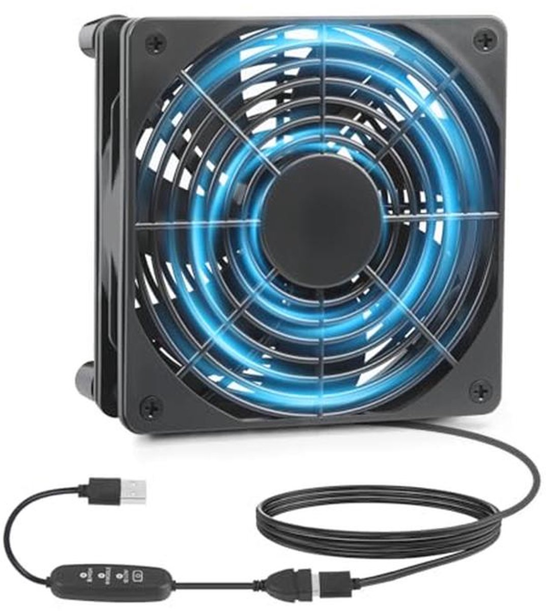 USB Ventilator met 3 Snelheden - 120mm PC Ventilator voor Laptop en Computer