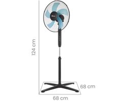 Stille Staande Ventilator met Afstandsbediening - 40 cm Oscillerend met 5 Vleugels en Instelbare Timer