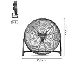 Vloerventilator met 120 Watt Vermogen en 360° Verstelbare Hoek