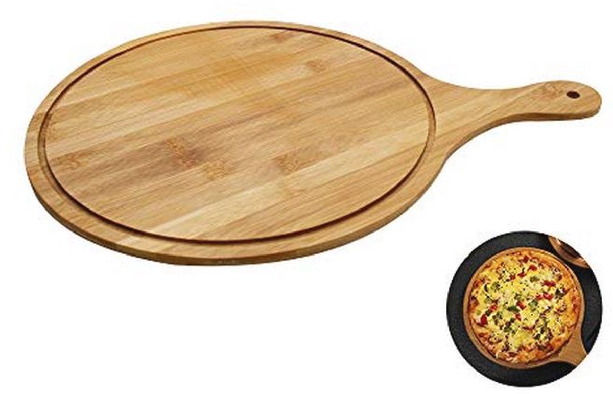 Natuurlijke bamboe pizzaplaat - multifunctionele pizzapedel voor het bakken en snijden