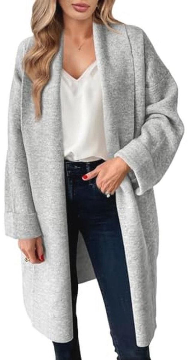 Lang oversized gebreid vest voor dames