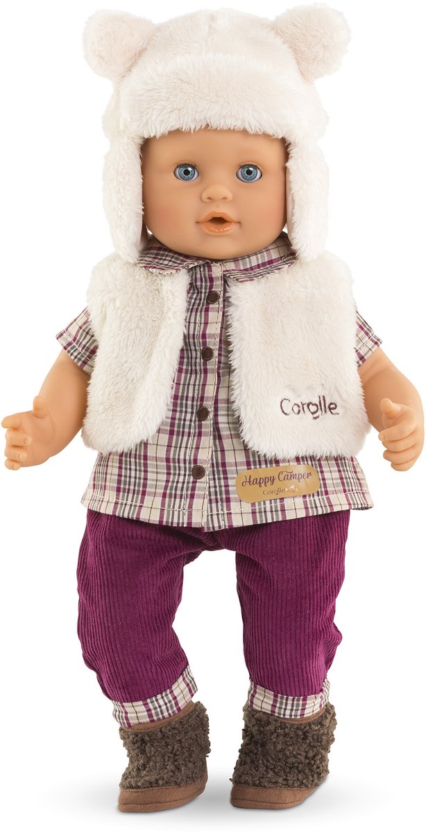 Corolle poppen winterset 36cm - omkeerbaar vestje en berenmuts. — afbeelding 2