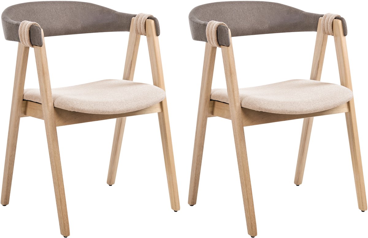 DAY - Eetkamerstoel set van 2 - Lichtbruin/Taupe - Polyester