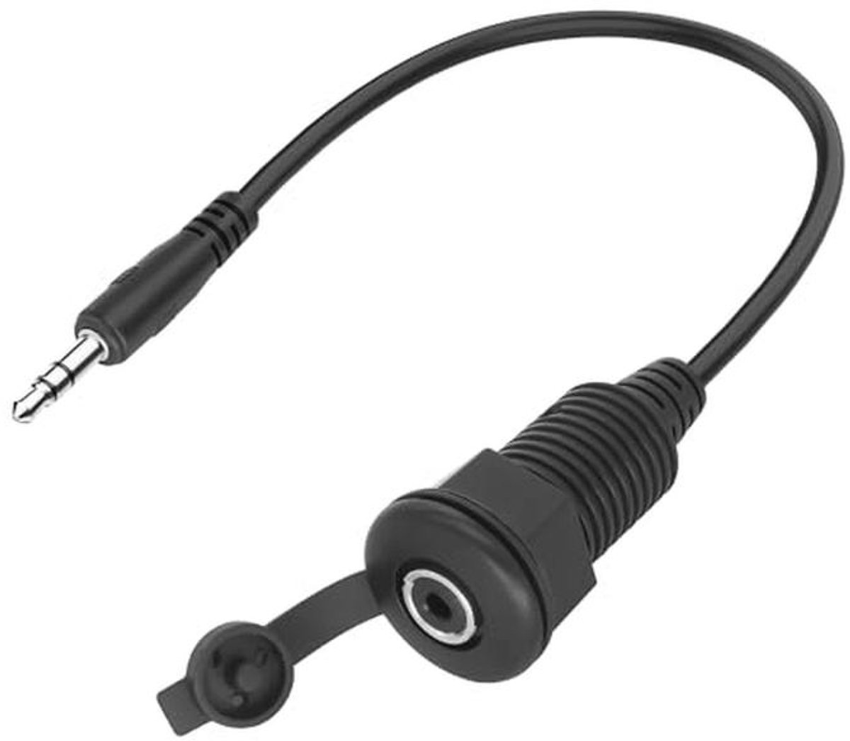 3,5 mm TRS Panel Mount Stereo Audiokabel - Hoofdtelefoon Adapter voor Auto en Meubels - 20 cm