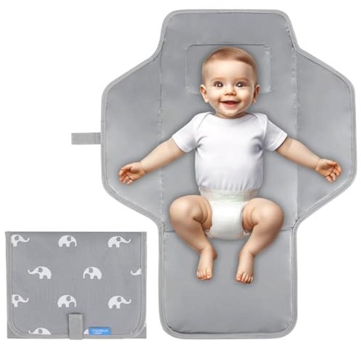 Draagbare Waterdichte Aankleedkussen voor Baby's - Compact Reismat met Geïntegreerd Kussen