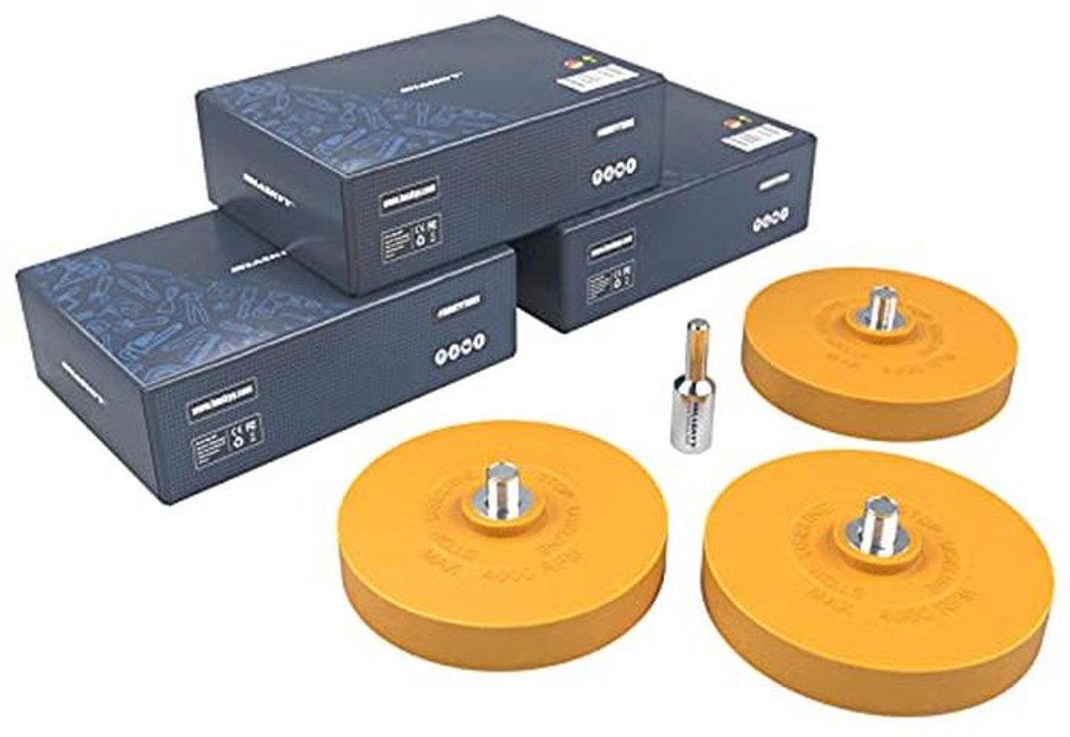 Set van 3 folie-erzers met adapter voor professionele verwijdering van folie en lijmresten