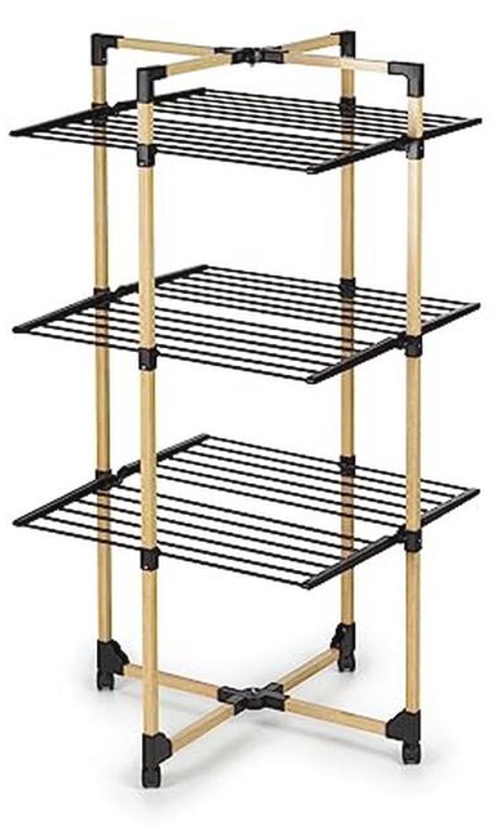 Vouwbaar Torendroogrek - Ruimtebesparend en Mobiel voor Kleine Huizen - 69 x 136 x 69 cm, Tot 20 kg Wasgoed