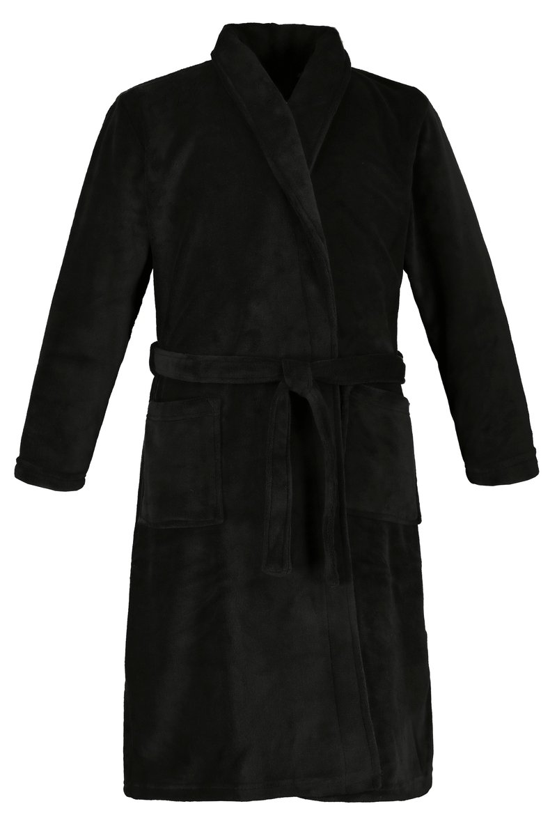 JP 1880 - Heren - Badjas thuispak microvezel strikceintuur - Zwart - Maat 7XL