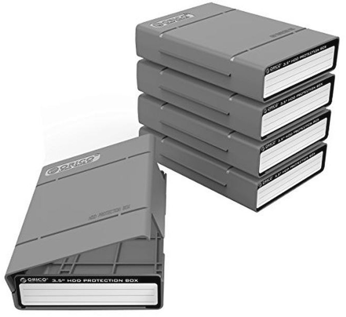 Pack van 5 Beschermhoezen voor 3.5 Inch Harde Schijven - Schokbestendige Opbergdozen voor HDD en SSD