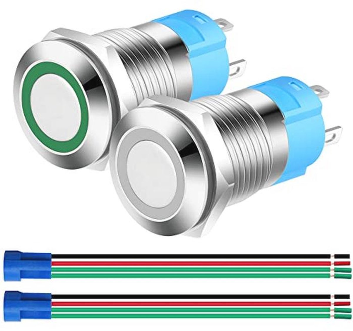 Duurzame Roestvrijstalen Momentane Drukknop 12mm - Waterdichte SPST Schakelaar voor 12V-24V
