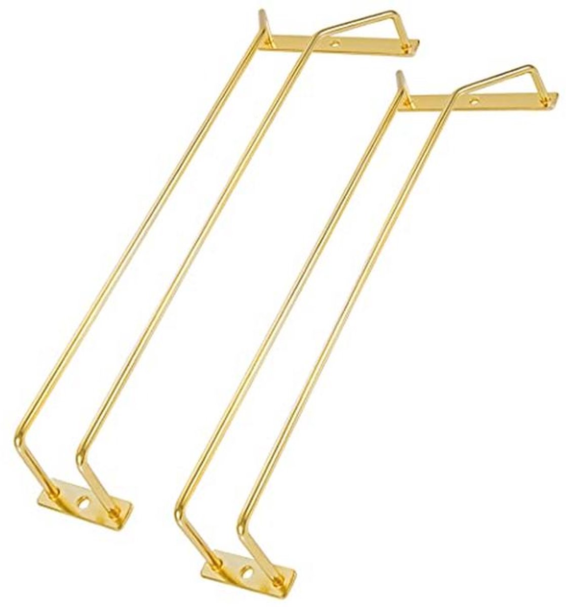 Gouden wijnglashouder voor onder kast - 2 stuks
