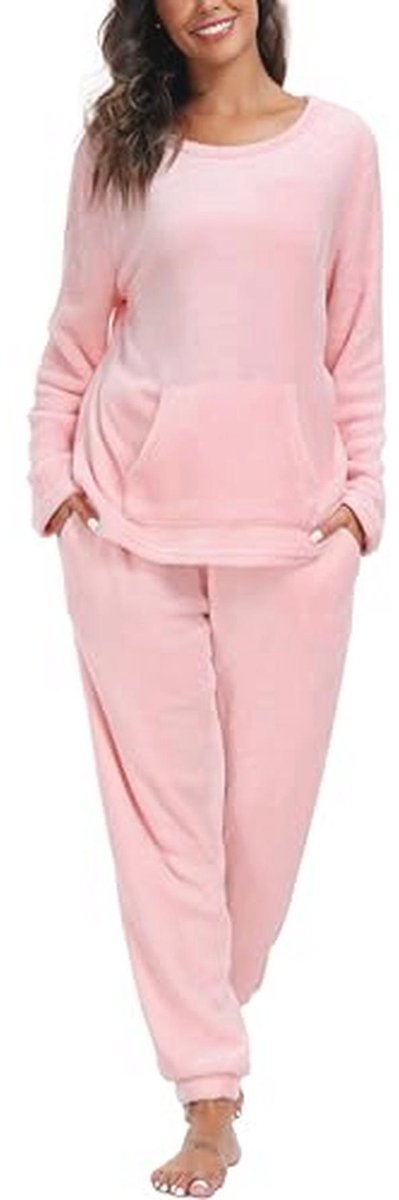 Dames Flanellen Winter Pyjama Set - Lange Tweedelige Huispak