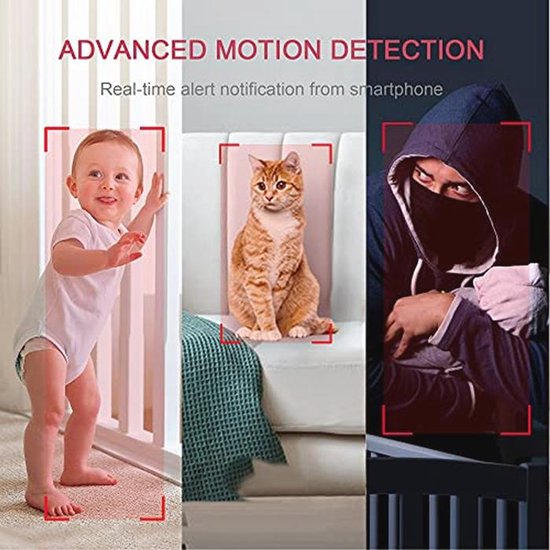 4 Stuks Beveiligingscamera's - 1080P Indoor Camera met Bewegingsdetectie, Nachtzicht en Twee-weg Audio van Merkloos — afbeelding 5