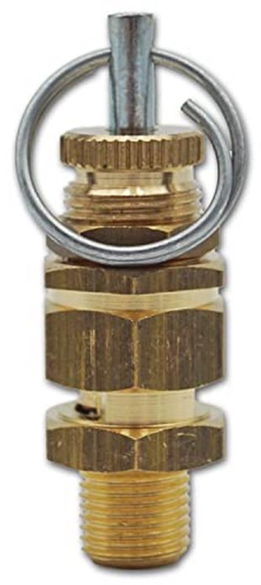 Instelbaar veiligheidsventiel 1/8" 0-2 bar voor perslucht en neutrale gassen
