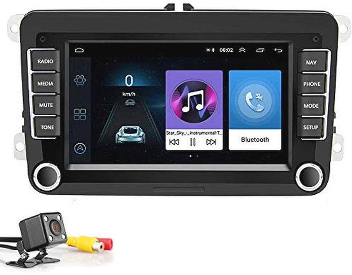 Bluetooth 2 Din 7 Inch Multimediaspeler voor Auto met Navigatie en WiFi