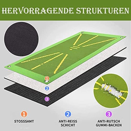 Golf Trainingsmat voor Slagherkenning en Swinganalyse - Oefenmat voor Binnen en Buiten 25 x 50 cm van Merkloos — afbeelding 5