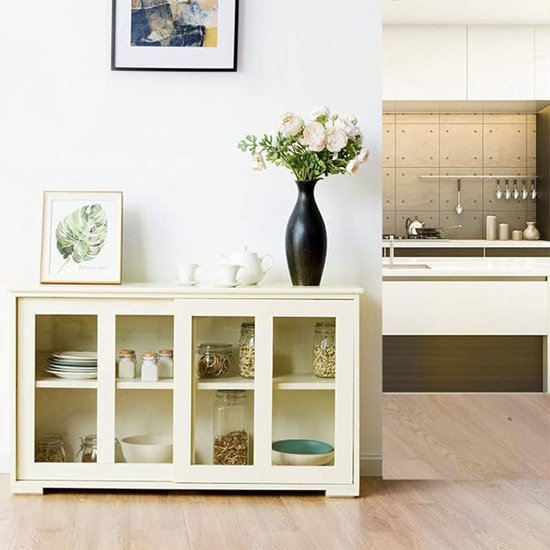 HOMCOM Dressoir opbergkast, Morden keukenkast met verstelbare plank