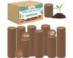 100 stuks kokosvezel potgrond - 30mm kokosmedium voor binnen en buiten