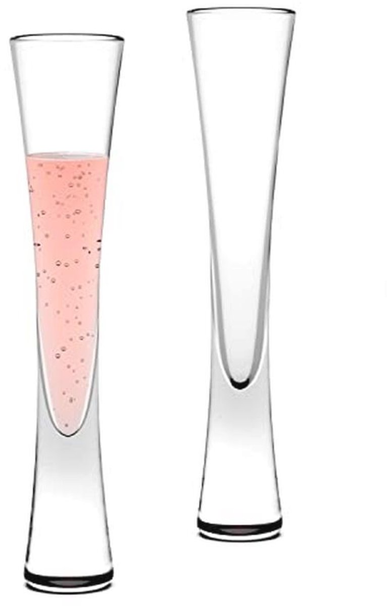 Handgemaakte Champagneglazen 145ml - Set van 2 Prosecco Flutes