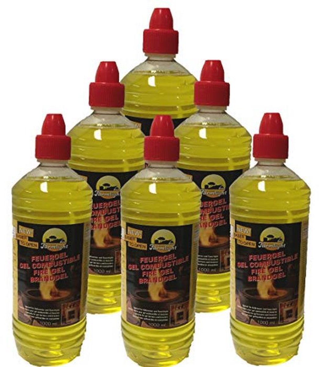 Brandgel voor Gel- en Ethanolhaarden - 6 x 1 Liter