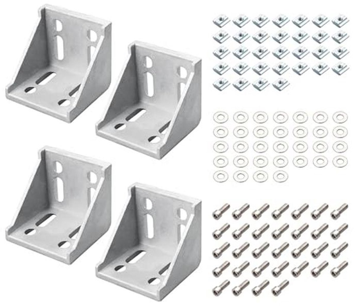 Bevestigingsmateriaal voor Aluminium Profielen - Hoekverbinder 6060 Groef 8 voor DIY Projecten