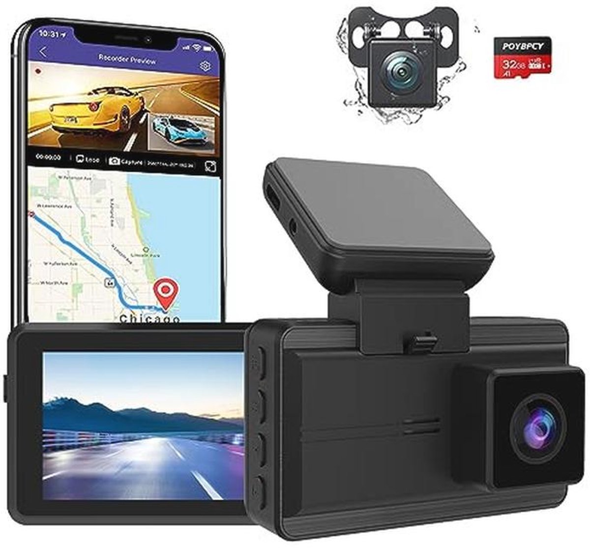 Dashcam 4K met App, Wifi, GPS, en Geavanceerde Functies