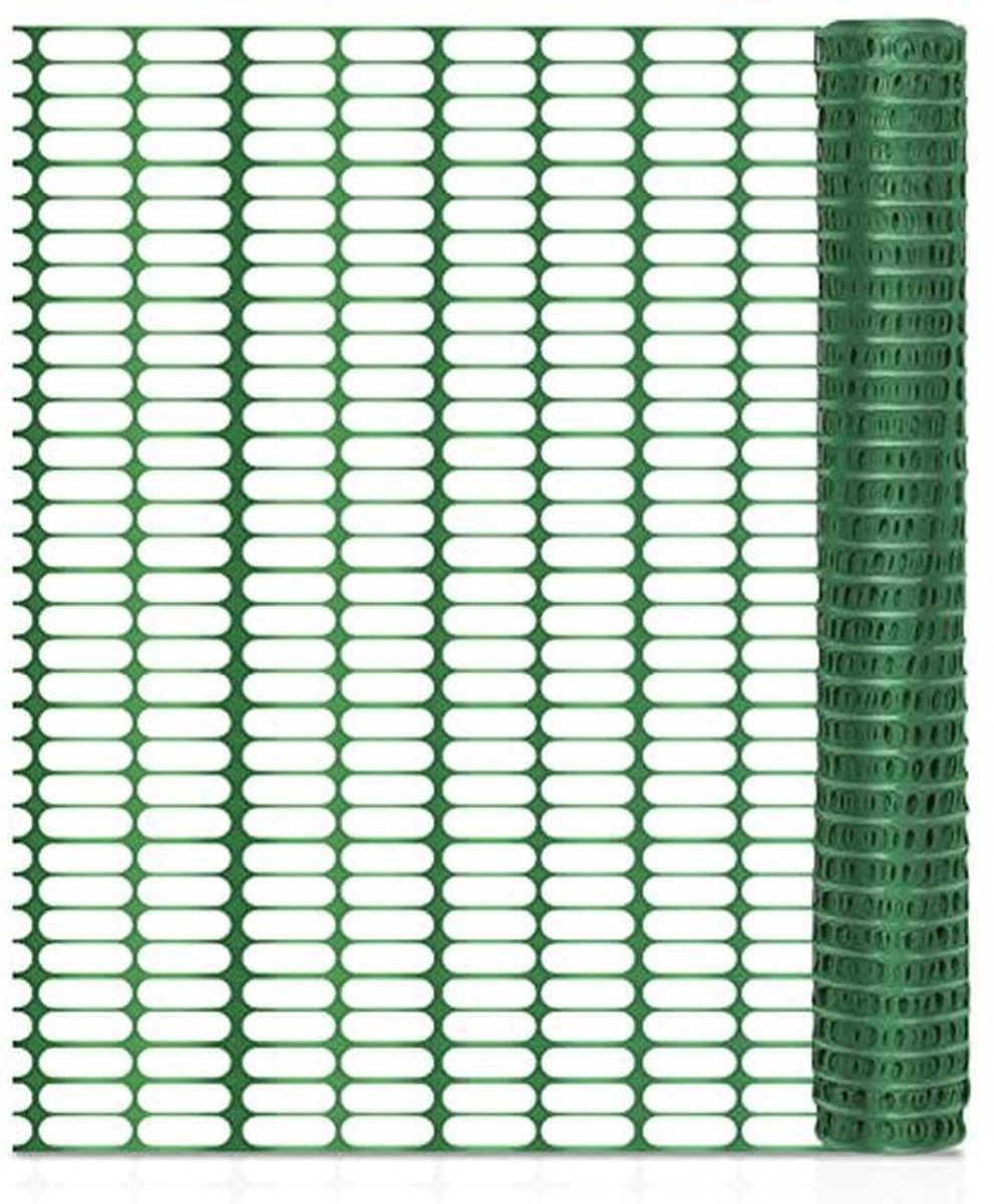 Veiligheidsnet kunststof 1x50m - Barrièrehek, Vangnet en Waarschuwingsnet - Groen, 2 Stuks