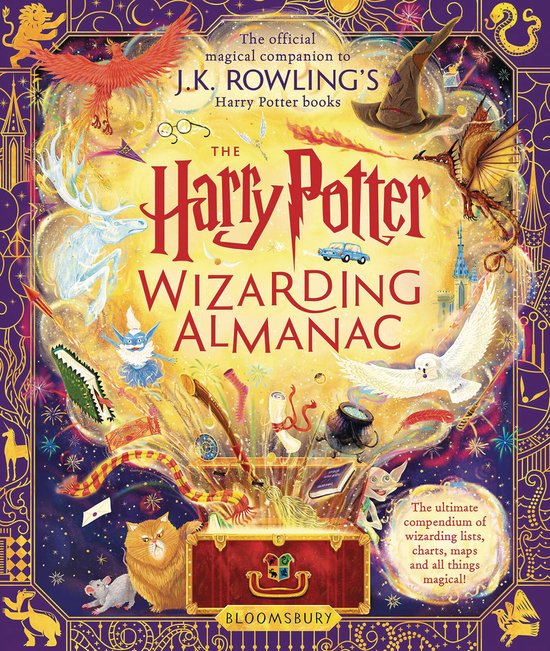 De Harry Potter Tovenaarsalmanak, het officiële magische reisgezelschap voor J.K. Rowlings Harry Potter-boeken, met een kist vol magische voorwerpen, dieren en spreuken.