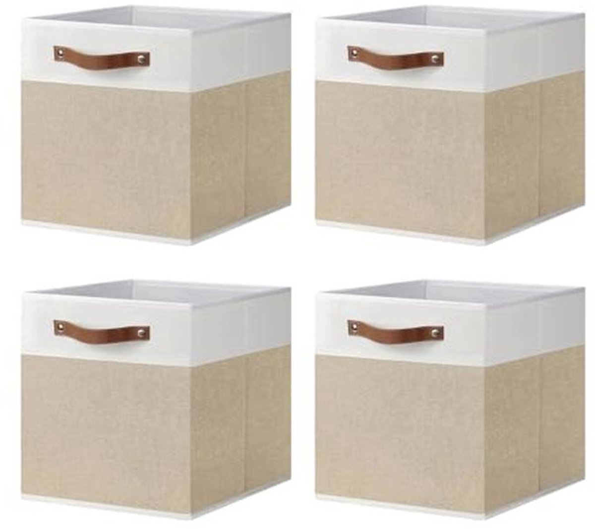 Opbergkubussen set van 4 - Opvouwbare stoffen organizers voor kast en planken