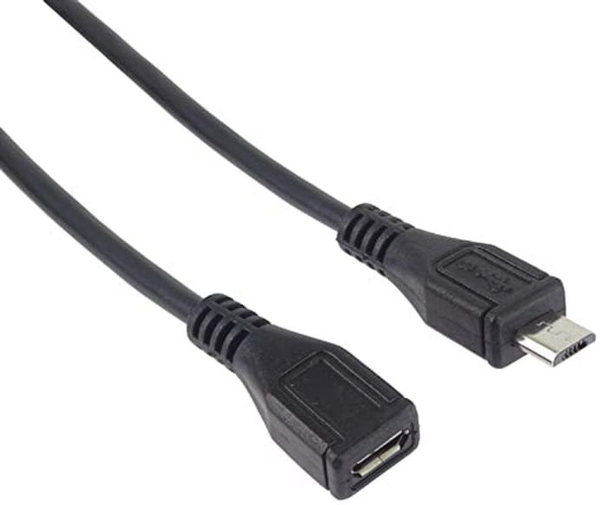 Micro USB verlengkabel 2m - High Speed USB 2.0 datakabel met afgeschermde draad