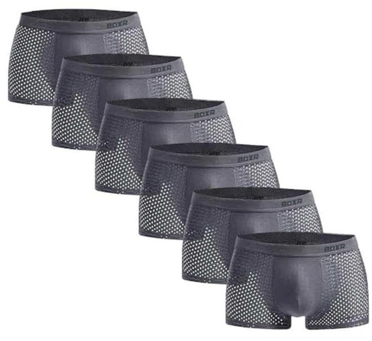 Zijdezachte bamboe boxershorts, 6 stuks, ademend en comfortabel (S-3XL)