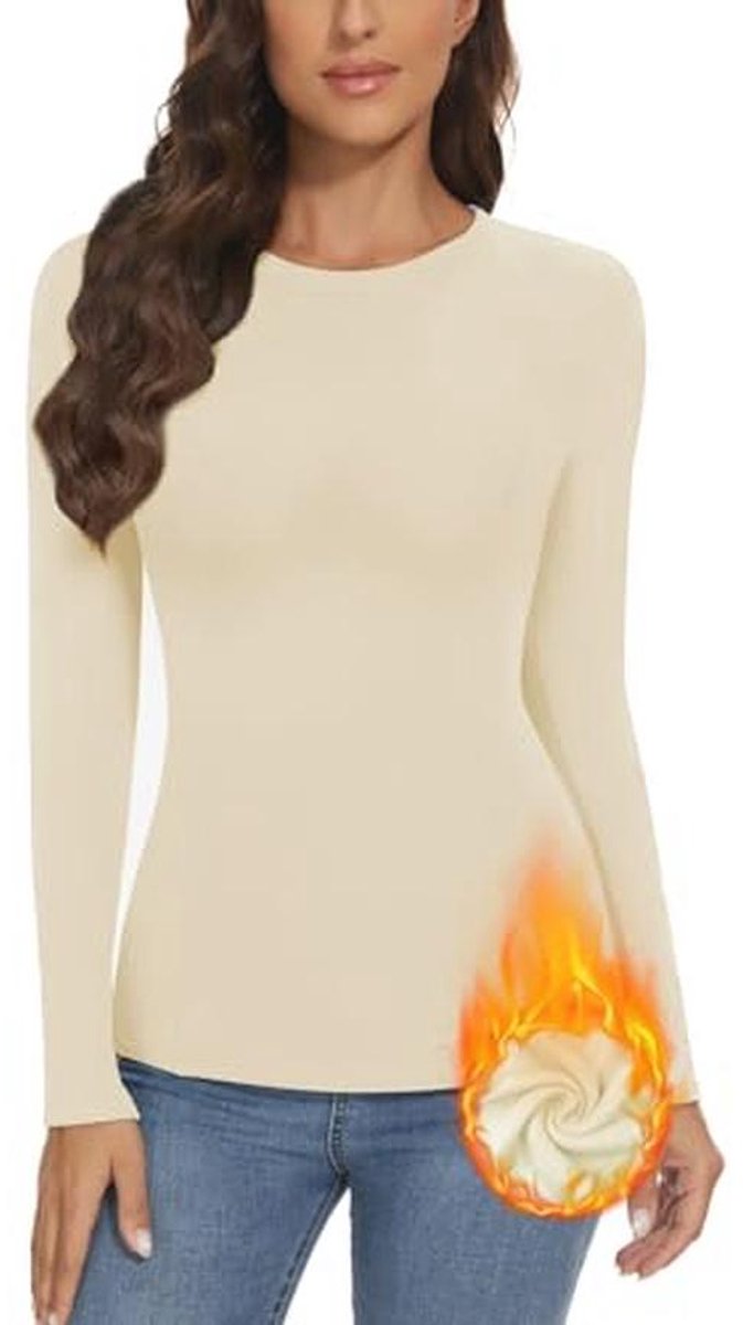 Elegante Dames Trui voor Winter - Lange Mouwen, Fleece, Ronde Hals, Slim Fit, Warme Sweatshirt Tops