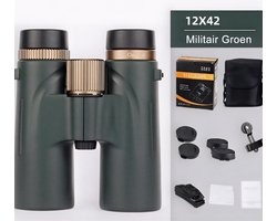 12x42 Professionele Verrekijker met LED Lens en Bak4 Prisma - Ideaal voor Jacht, Reizen en Outdoor Avonturen - IPX7 Waterdicht | Verrekijker voor Jacht, Outdoor Verrekijker, Waterdichte Verrekijker