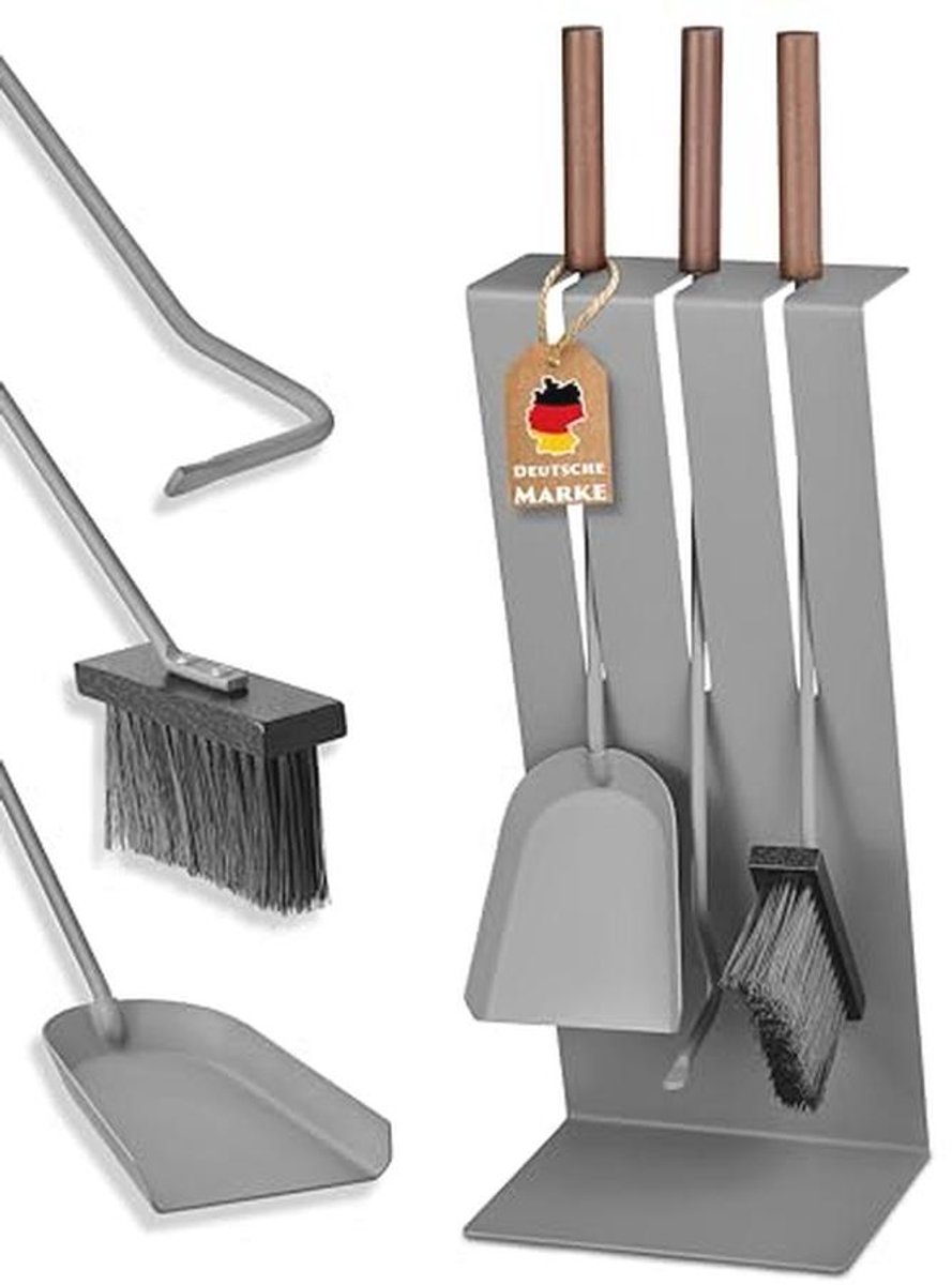 Modern Haardbestek Set - Compleet met Schop, Pookhaak en Bezem