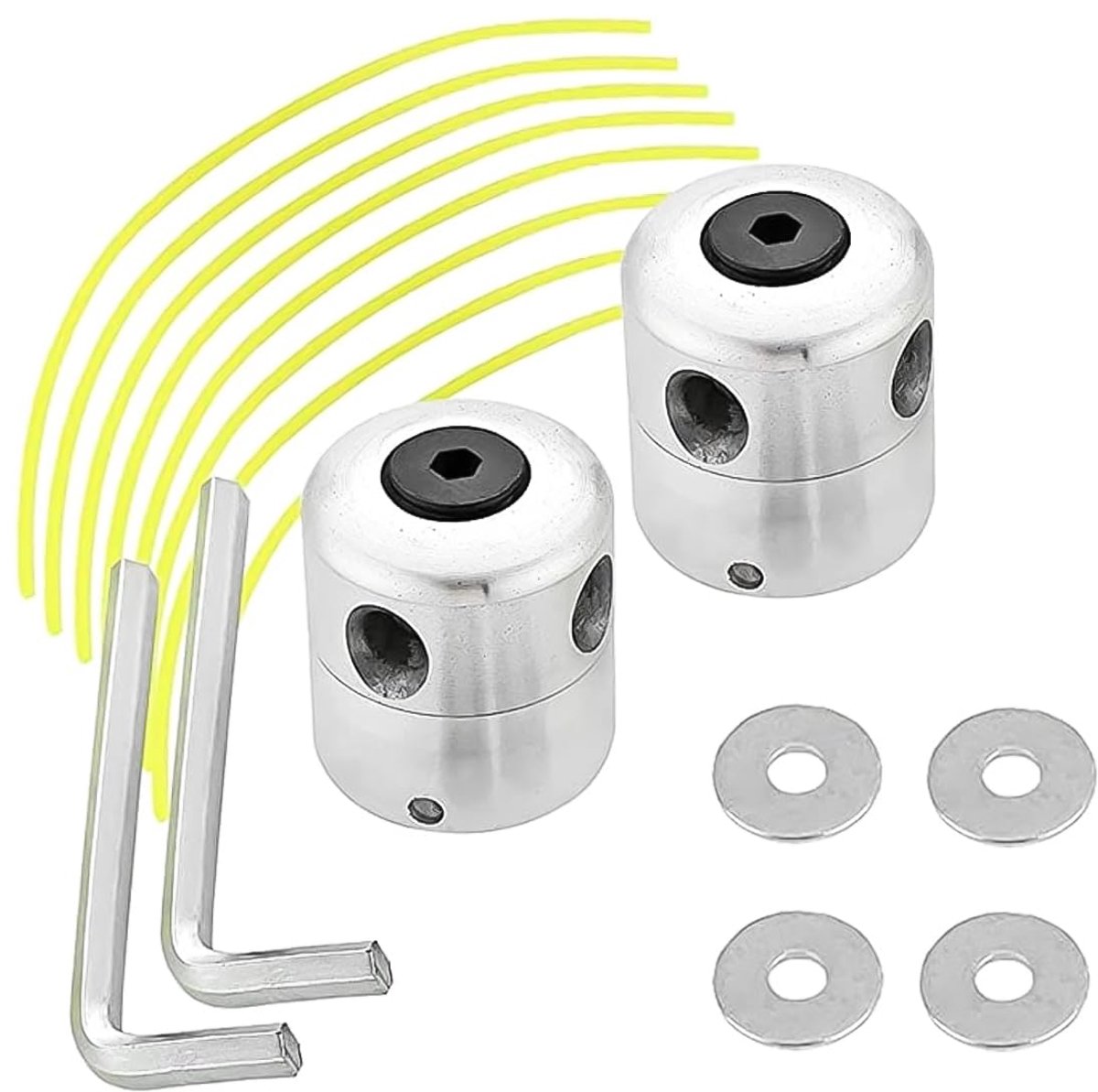 2-pack aluminium bosmaaierkoppen - Universele reserveonderdelen voor grasmaaiers (zilver)