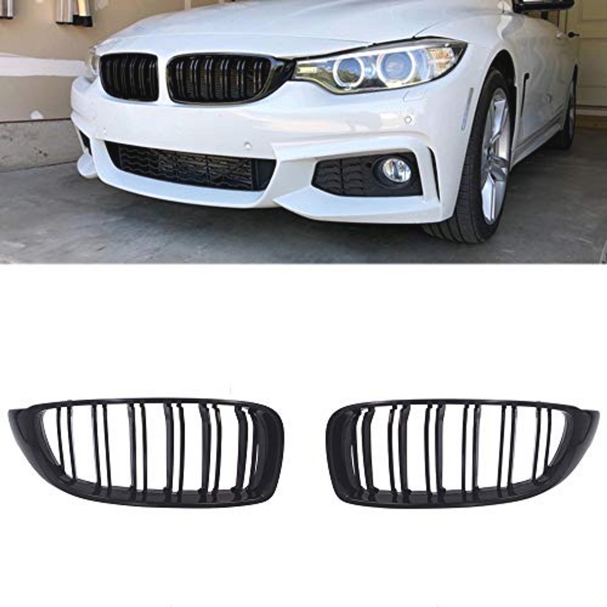 Voorroosters voor BMW 4-serie F32 F33 F36 F80 F82 F83 – Zwart Glanzend